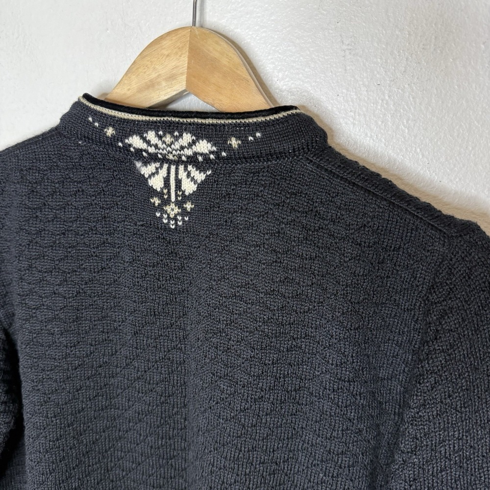 Dale Of Norway Black White Norwegian Merino Wool Cardigan Sweater Womens Medium - Picture 6 of 14